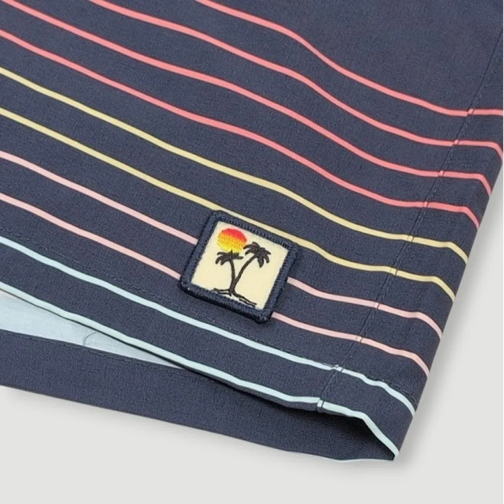 Marine Layer Striped Board Shorts Mens 32 Blue Resort Beach Surf Swimwear